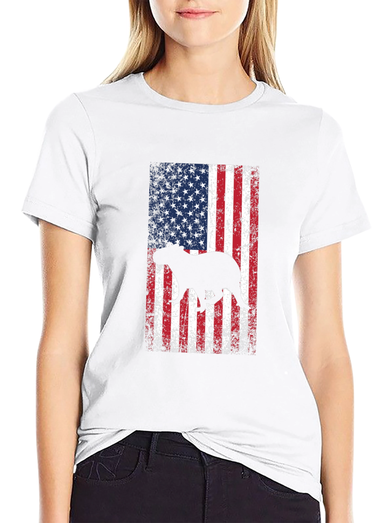 Capybara USA Flag Graphic Tee