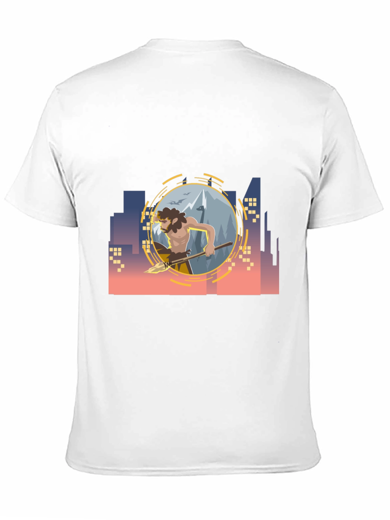 Urban Caveman Graphic Tee - Black Cotton T-Shirt