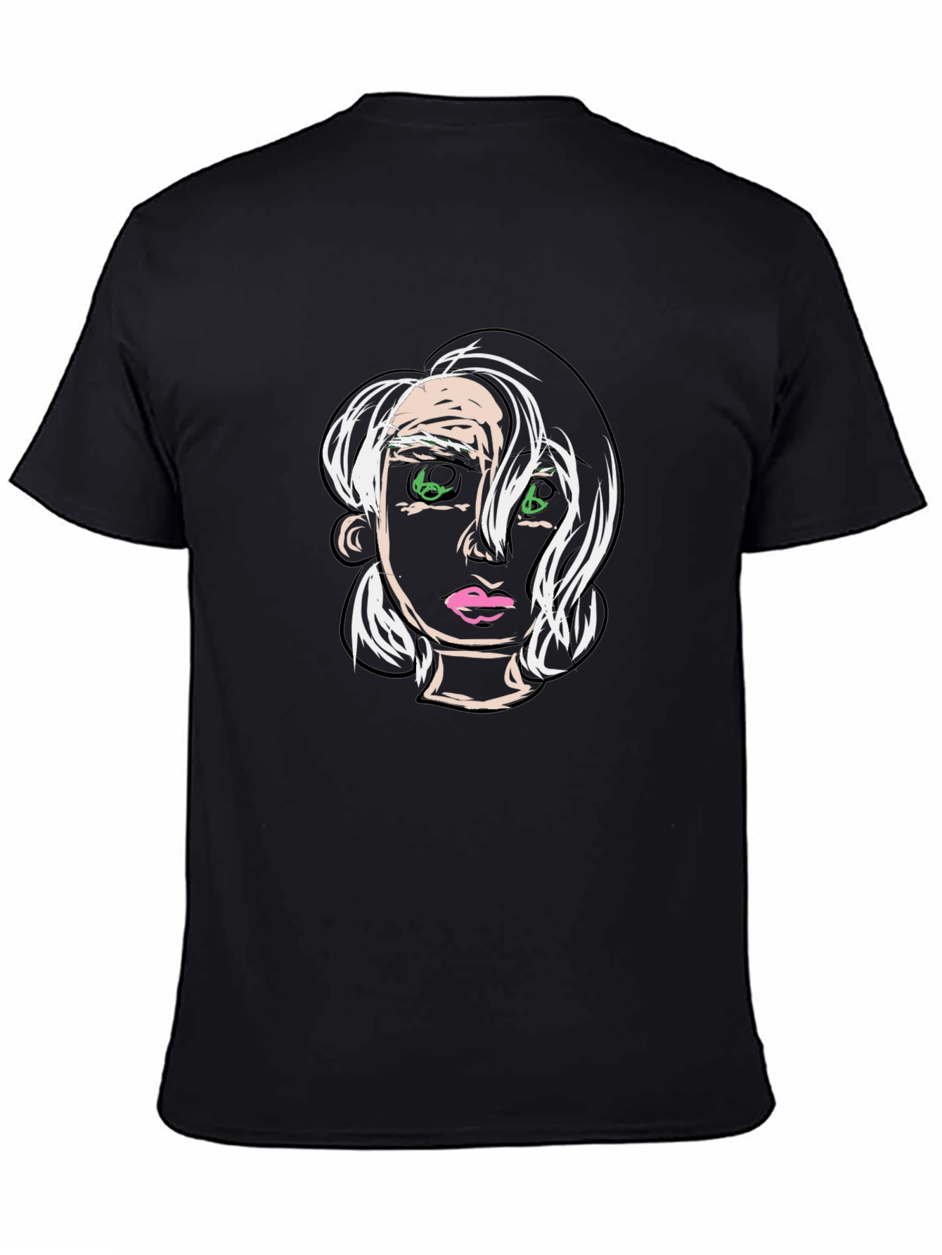 Abstract Woman Graphic Black T-Shirt