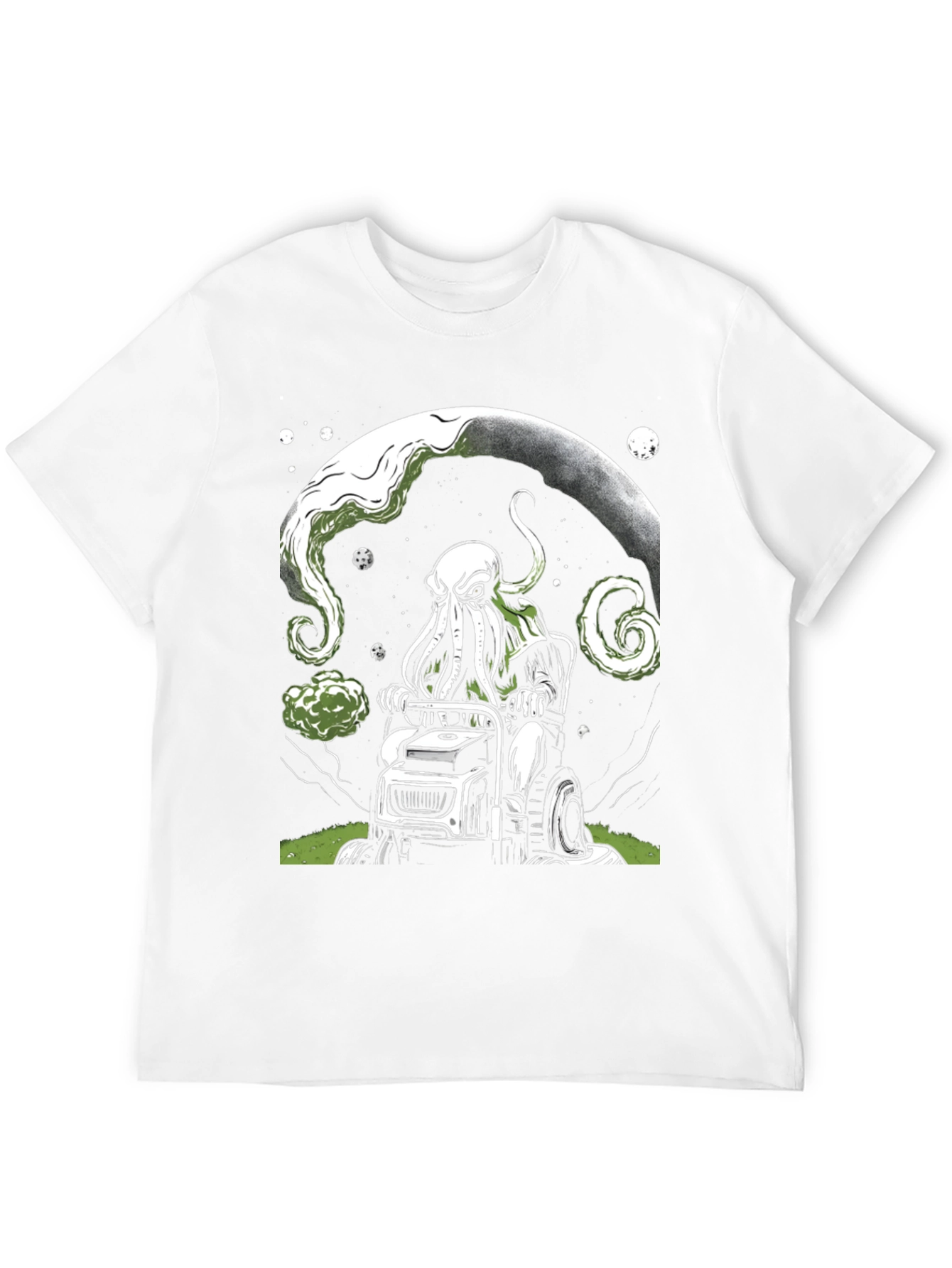 Cthulhu Mowing T-Shirt - Cosmic Lawn Care Tee