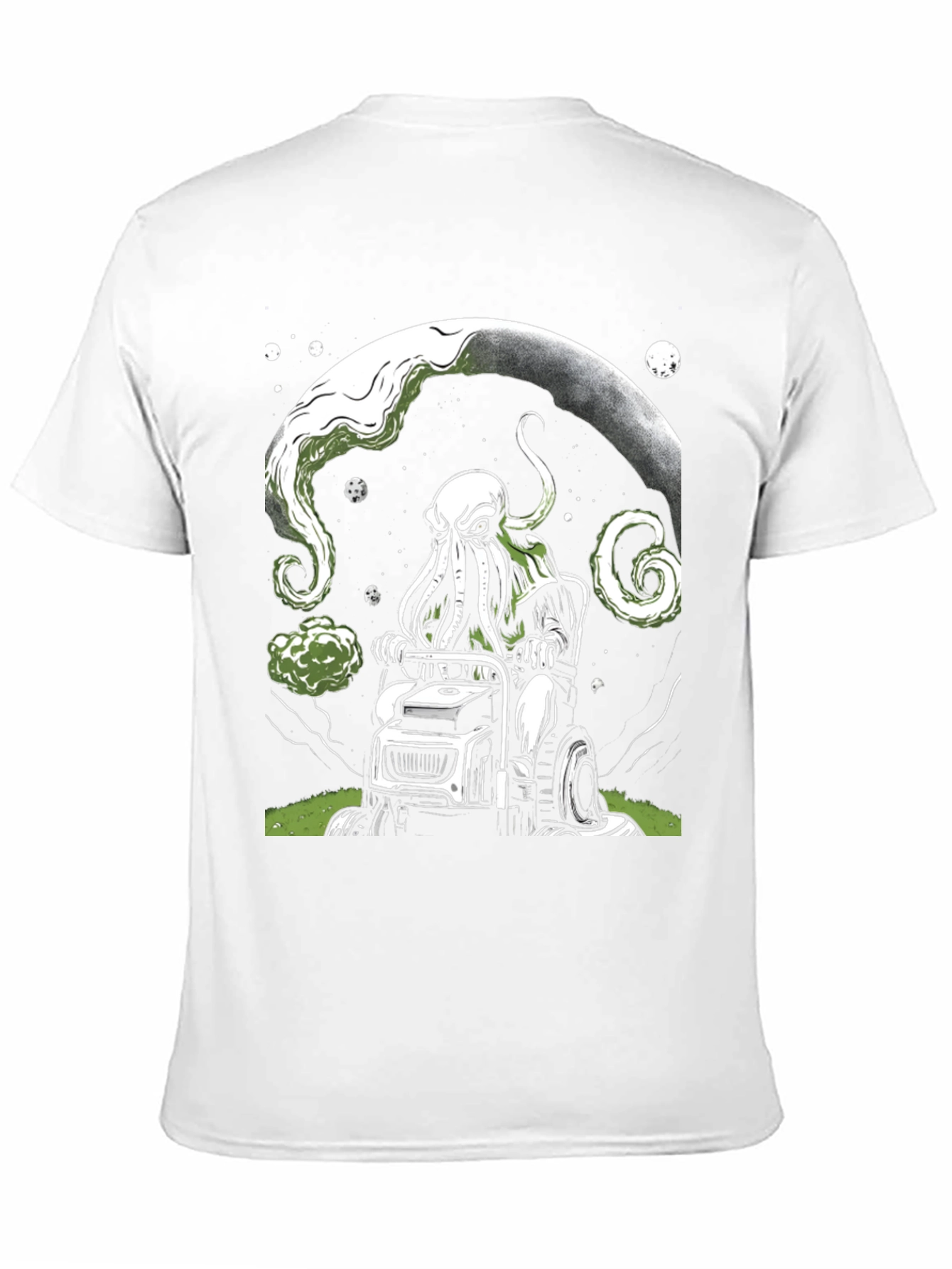 Cthulhu Mowing T-Shirt - Cosmic Lawn Care Tee