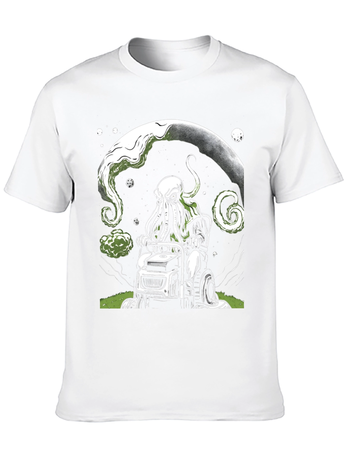 Cthulhu Mowing T-Shirt - Cosmic Lawn Care Tee