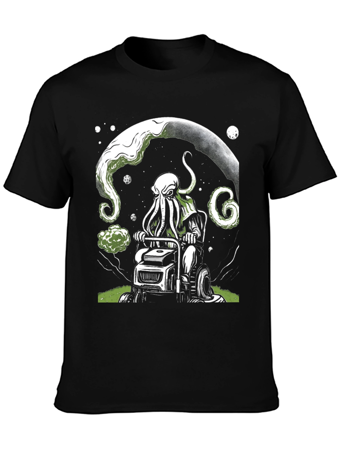 Cthulhu Mowing T-Shirt - Cosmic Lawn Care Tee