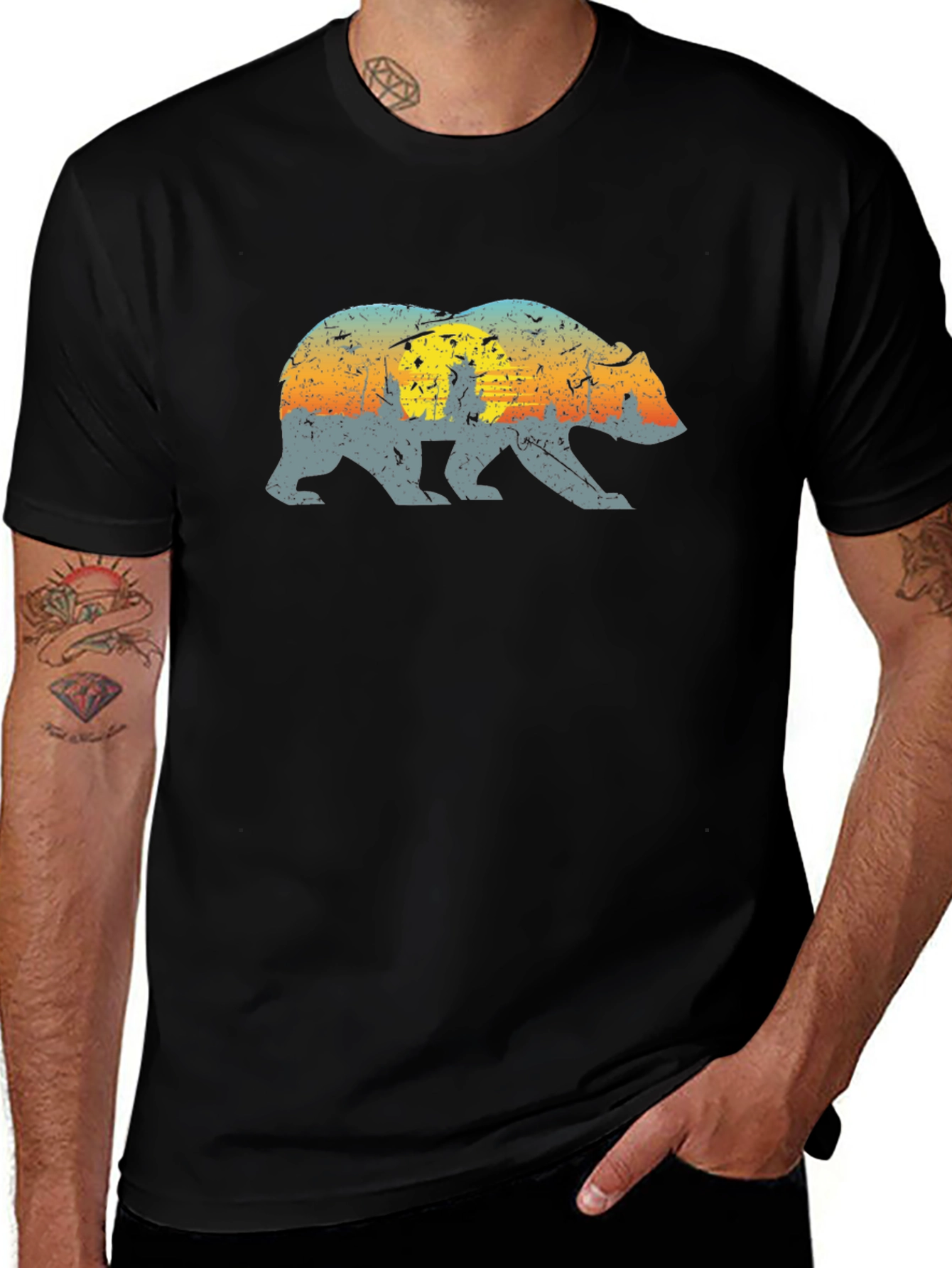 California Bear Graphic Tee - Black