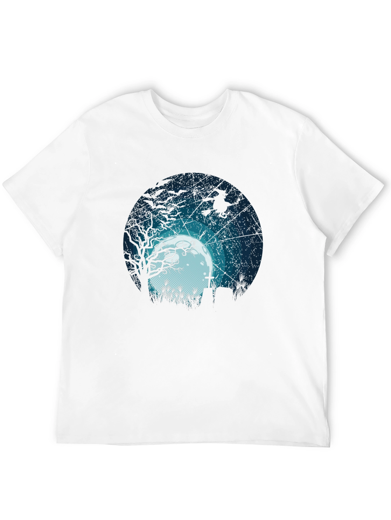 Halloween Moonlight Graveyard Graphic Tee