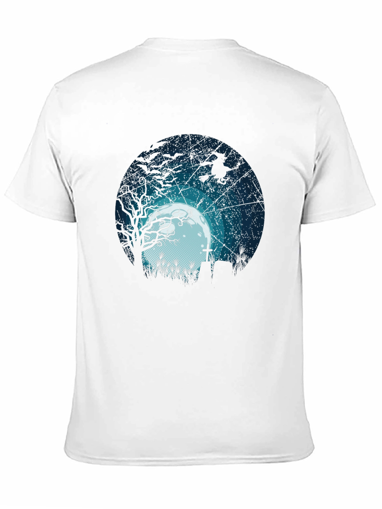 Halloween Moonlight Graveyard Graphic Tee