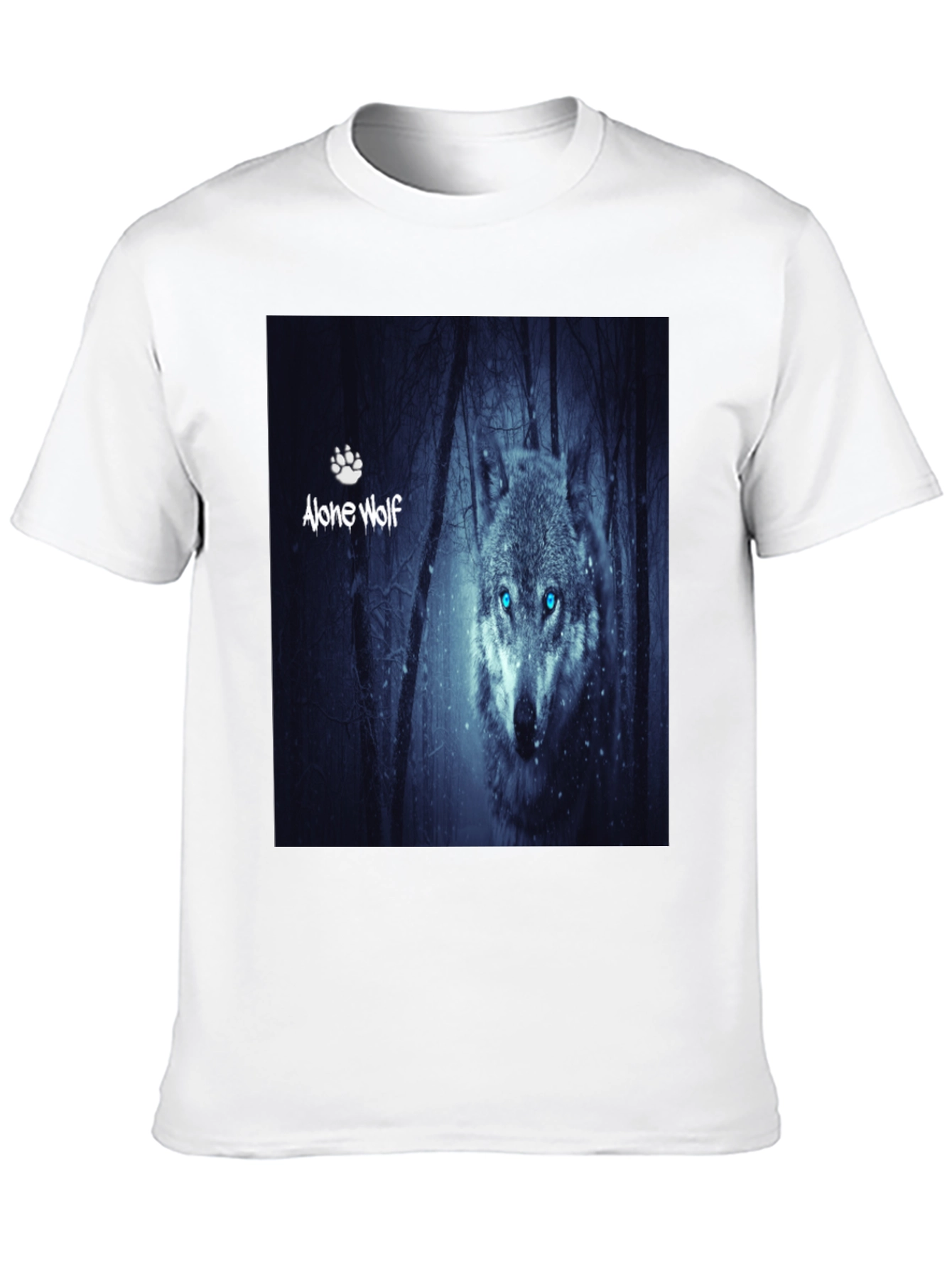 Alone Wolf Graphic T-Shirt Mens Black Tee