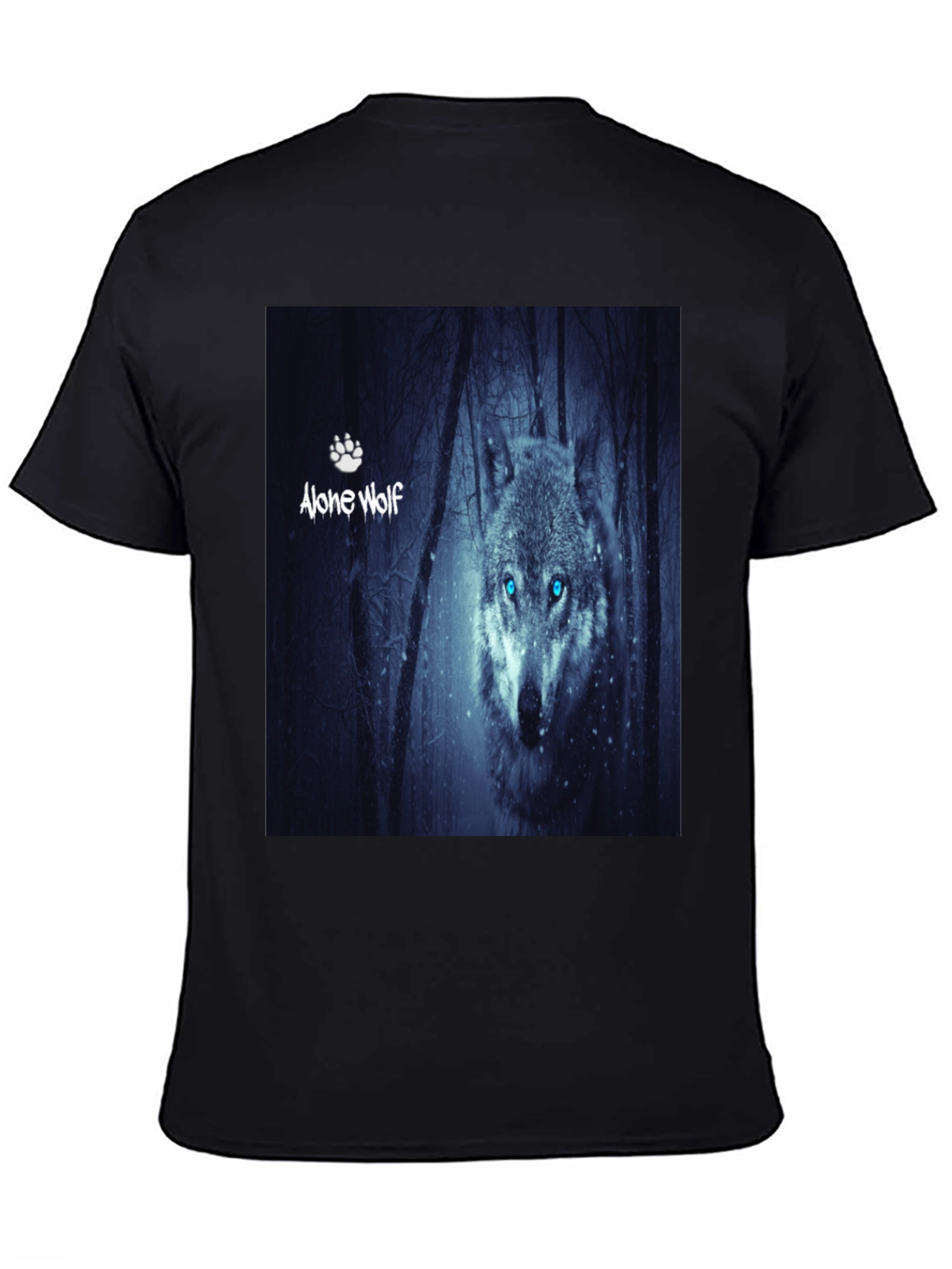 Alone Wolf Graphic T-Shirt Mens Black Tee
