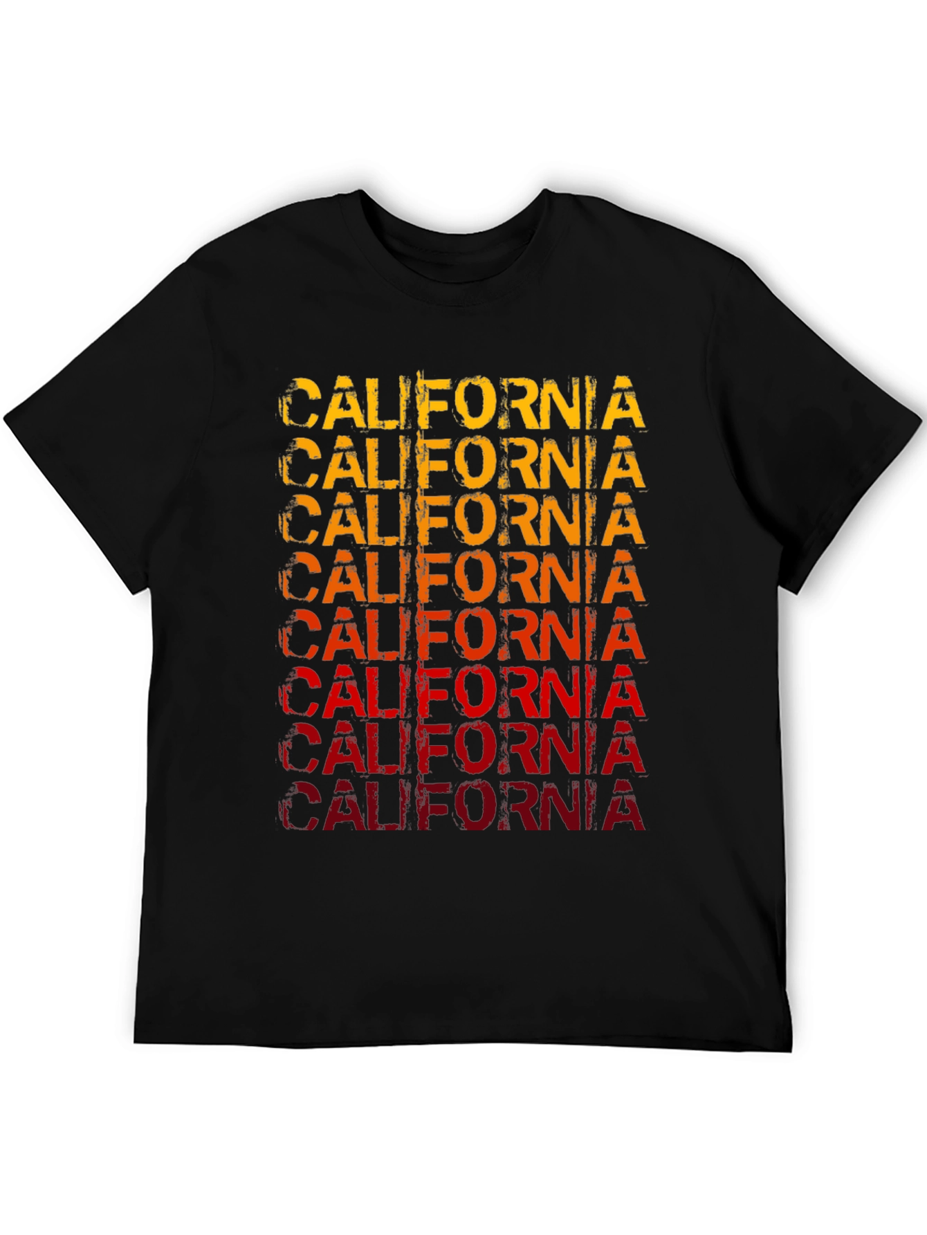 California Graphic Print Mens Black T-Shirt