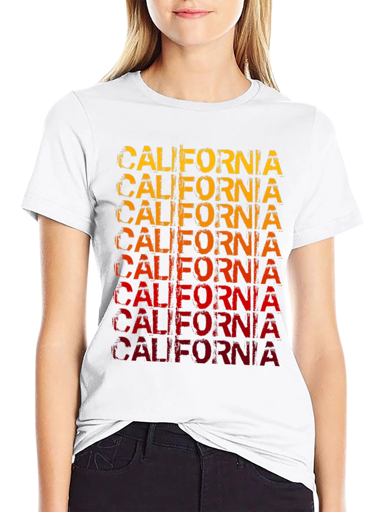 California Graphic Print Mens Black T-Shirt