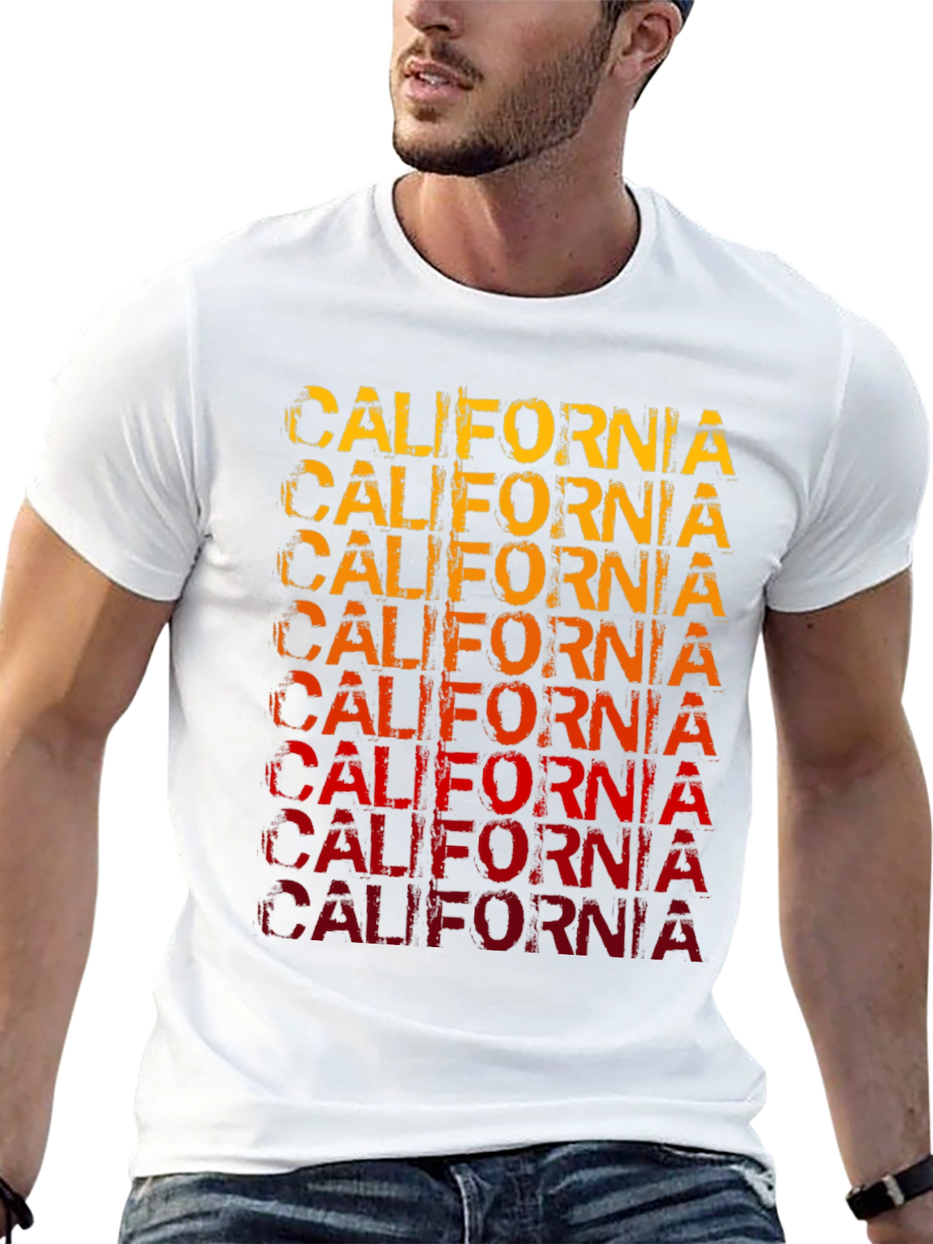 California Graphic Print Mens Black T-Shirt