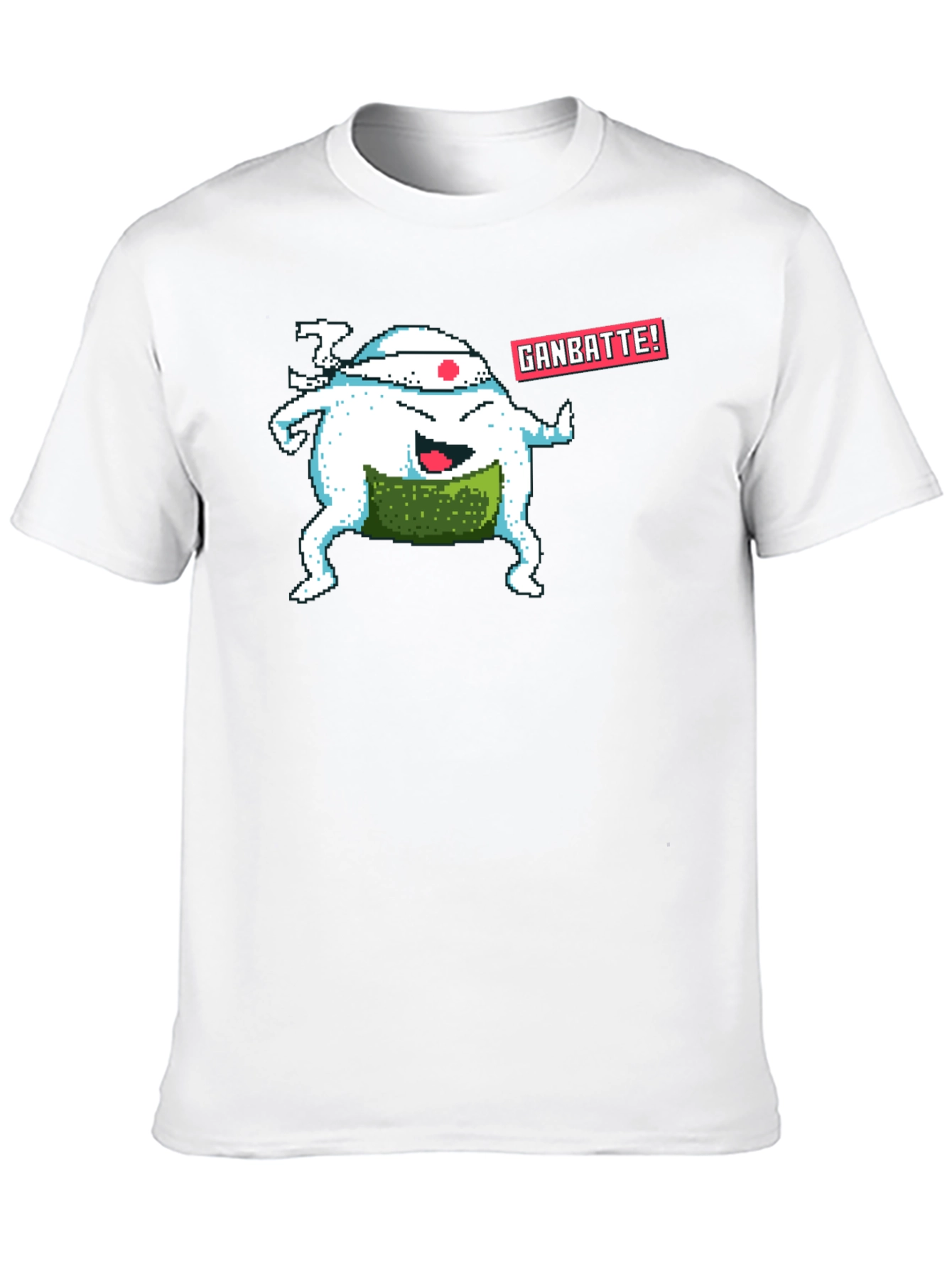 Pixel Art Sushi T-Shirt - Ganbatte! Design