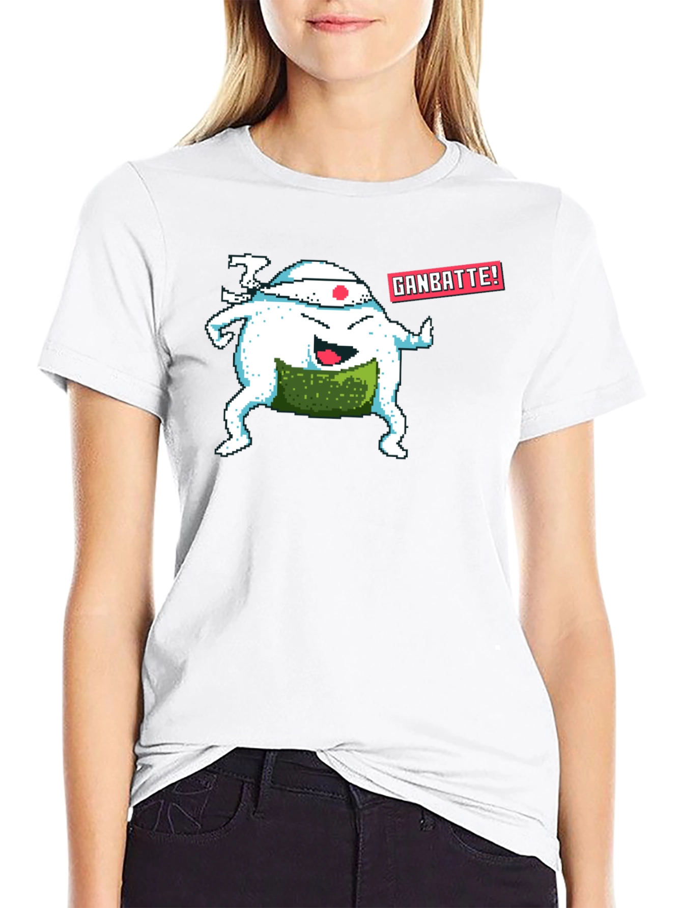 Pixel Art Sushi T-Shirt - Ganbatte! Design