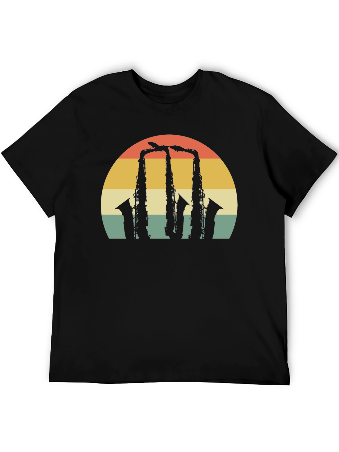 Retro Saxophone Sunset Graphic Tee