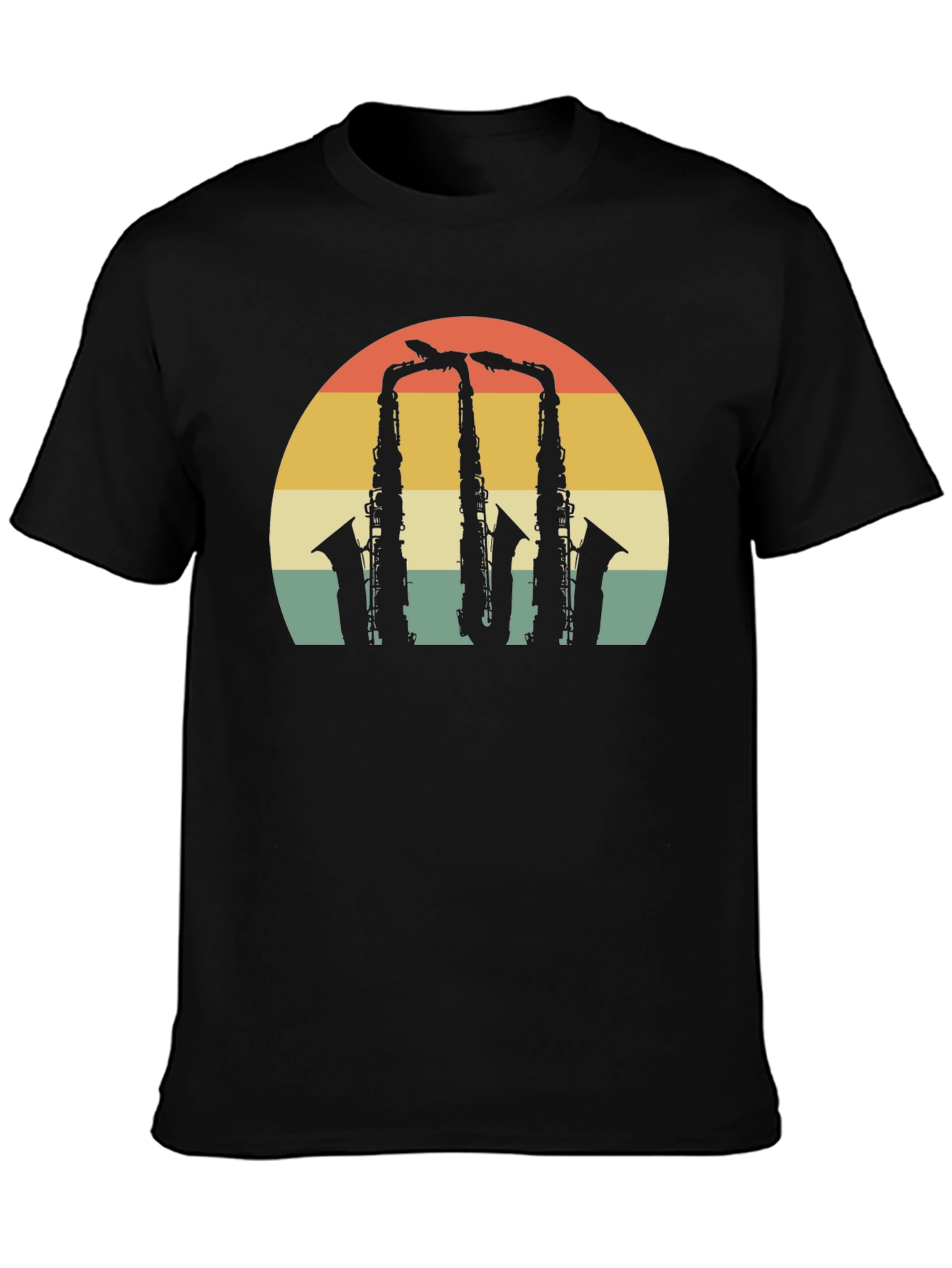 Retro Saxophone Sunset Graphic Tee
