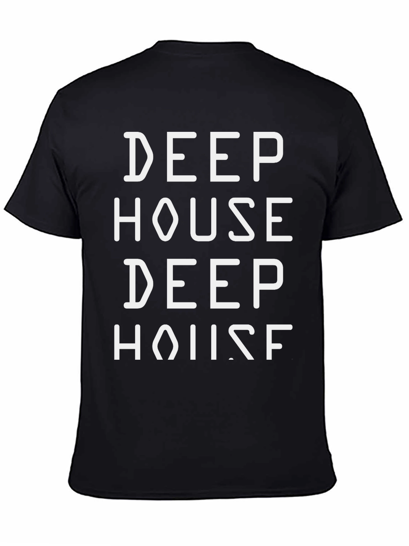 Deep House Text Graphic Black T-Shirt