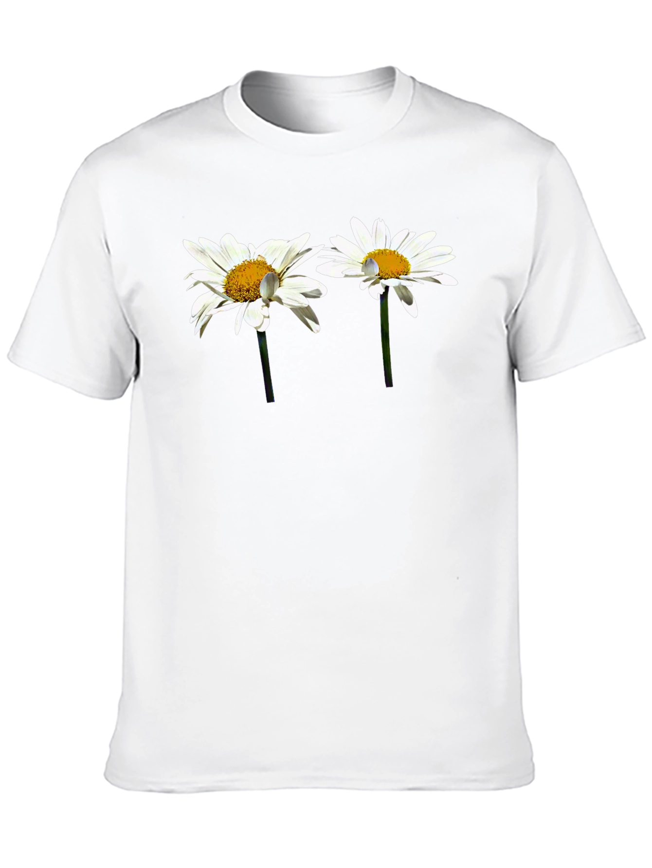 Daisy Flower Graphic Black T-Shirt