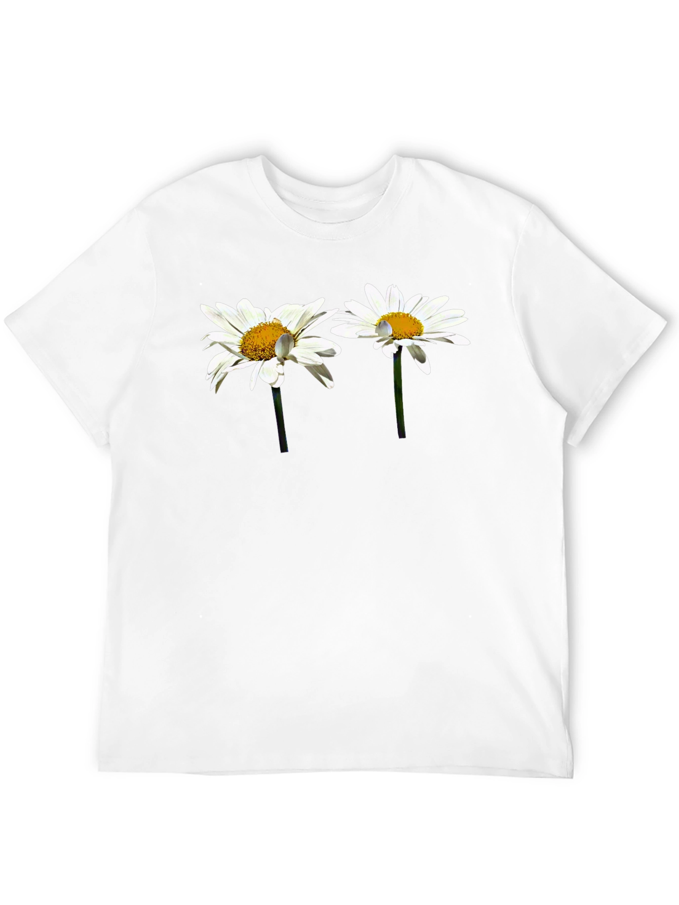 Daisy Flower Graphic Black T-Shirt