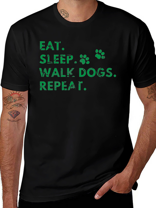 Eat Sleep Walk Dogs Repeat T-Shirt