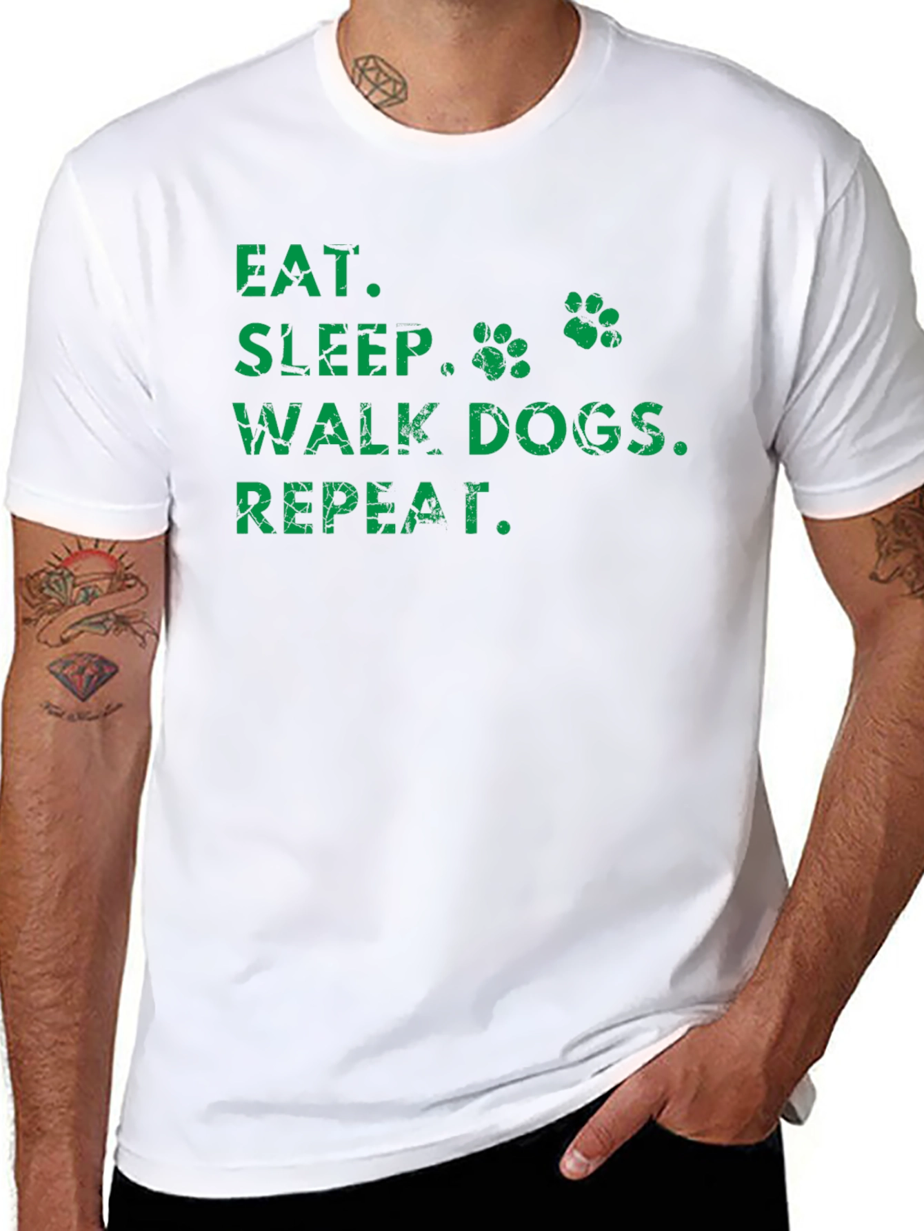 Eat Sleep Walk Dogs Repeat T-Shirt