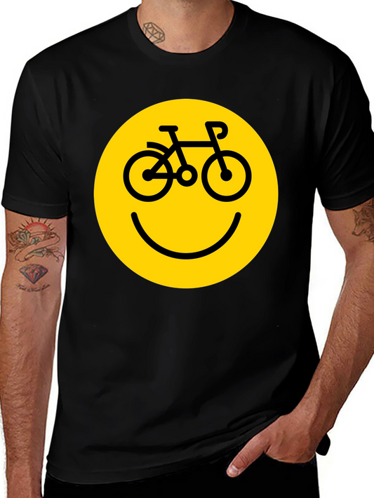 Smiley Face Bike T-Shirt - Yellow Graphic