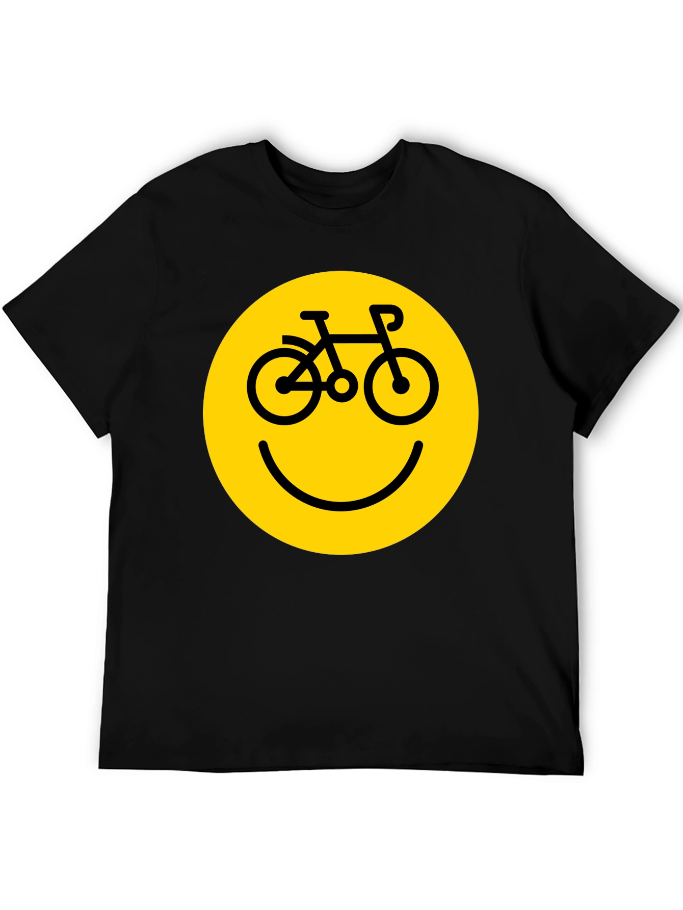 Smiley Face Bike T-Shirt - Yellow Graphic