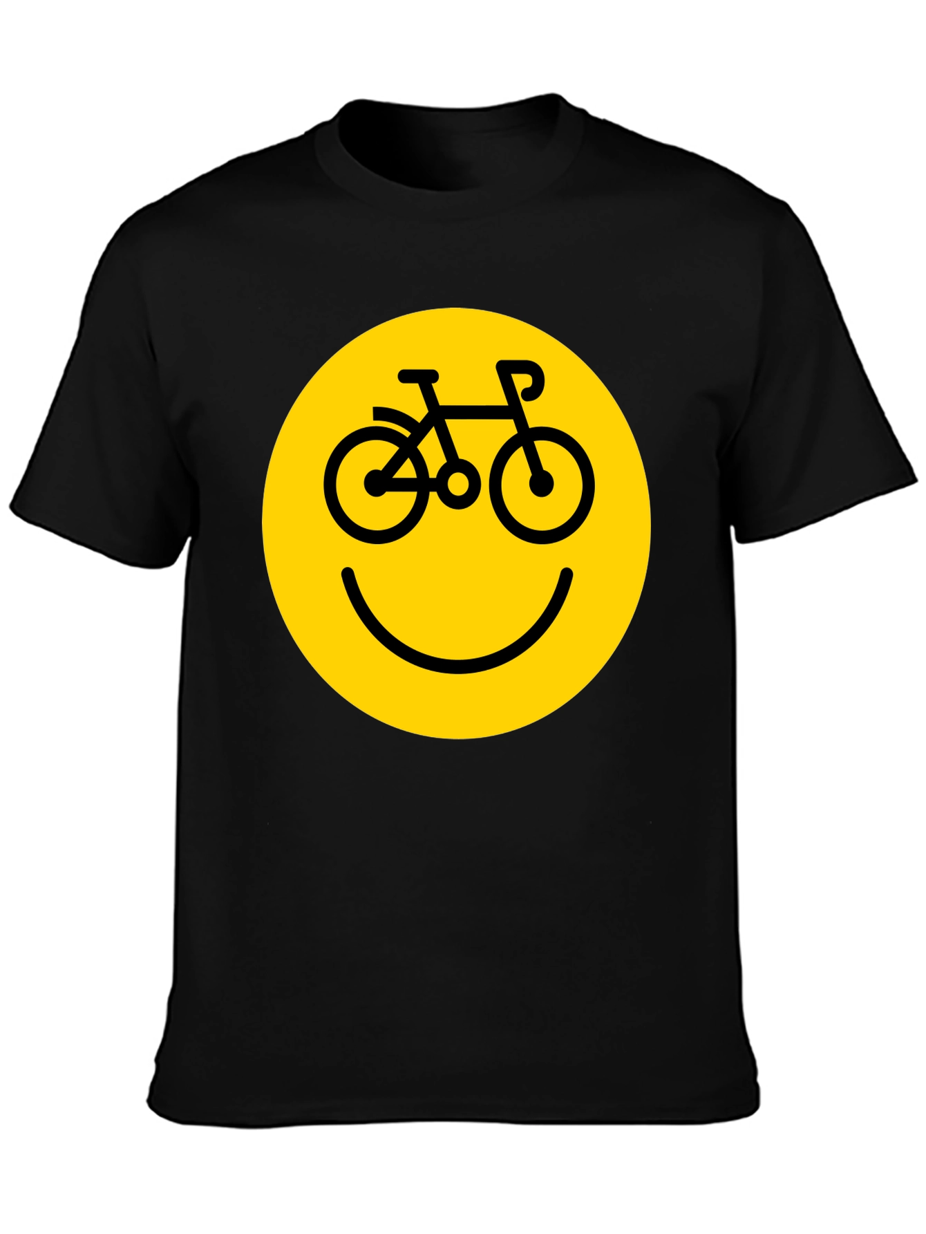 Smiley Face Bike T-Shirt - Yellow Graphic