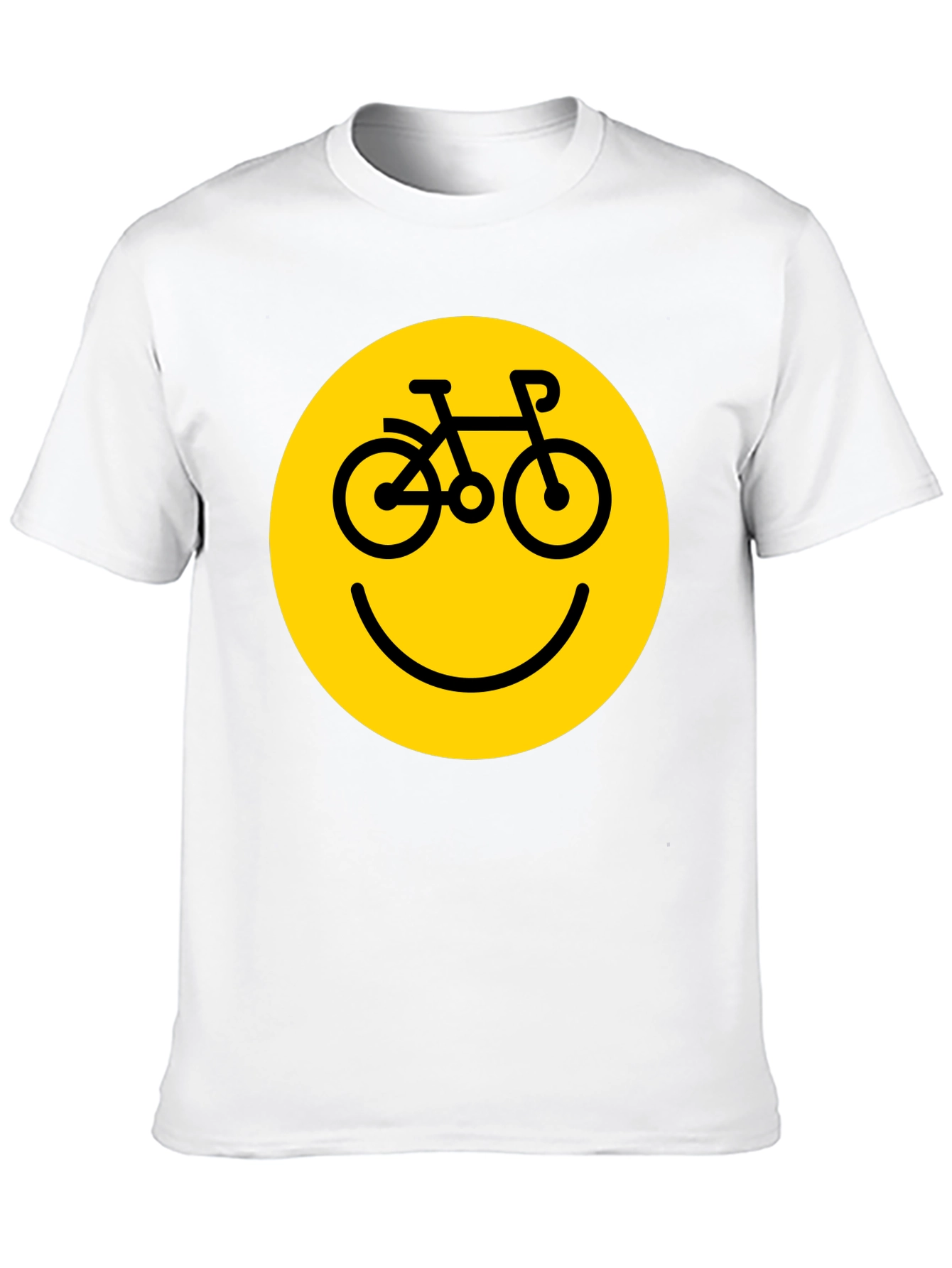 Smiley Face Bike T-Shirt - Yellow Graphic