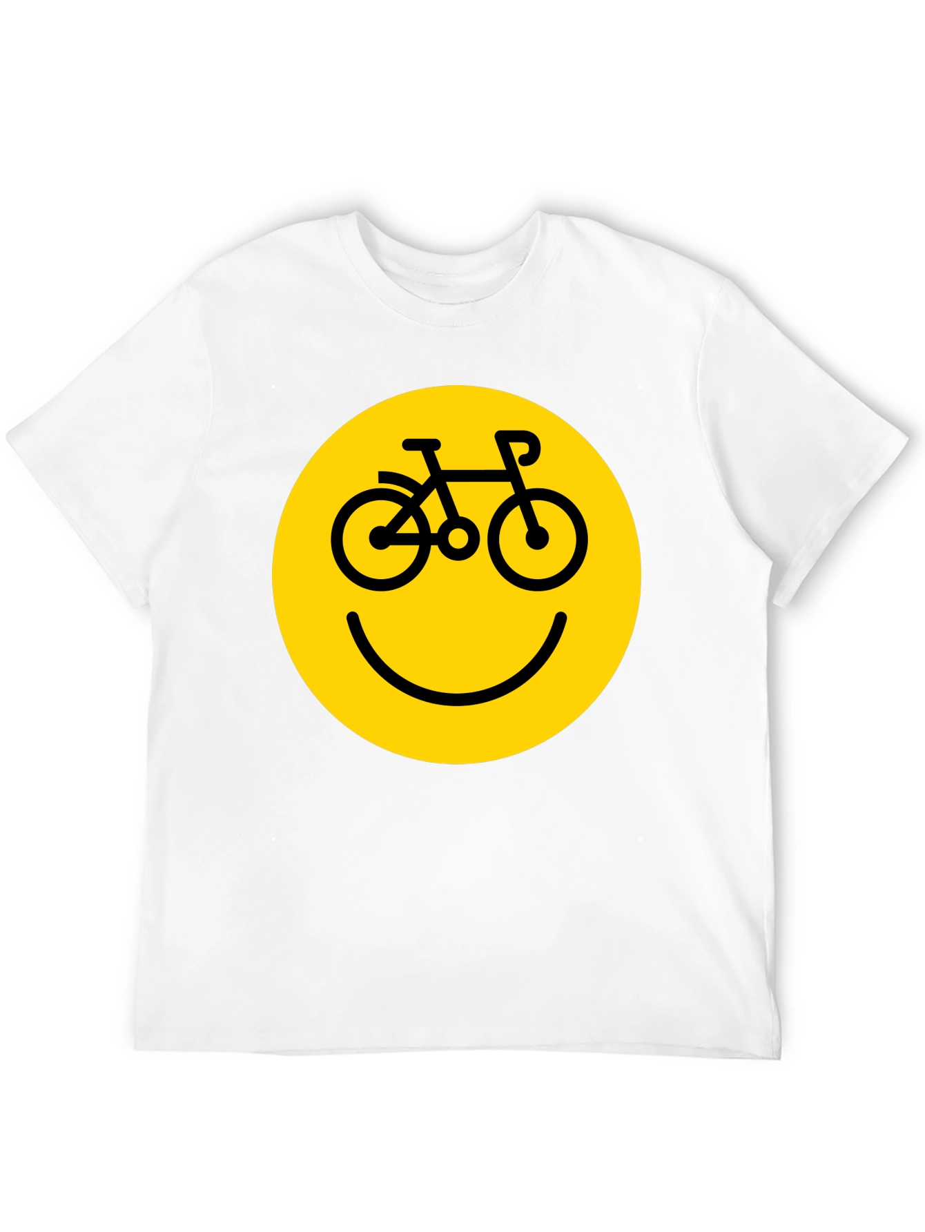 Smiley Face Bike T-Shirt - Yellow Graphic