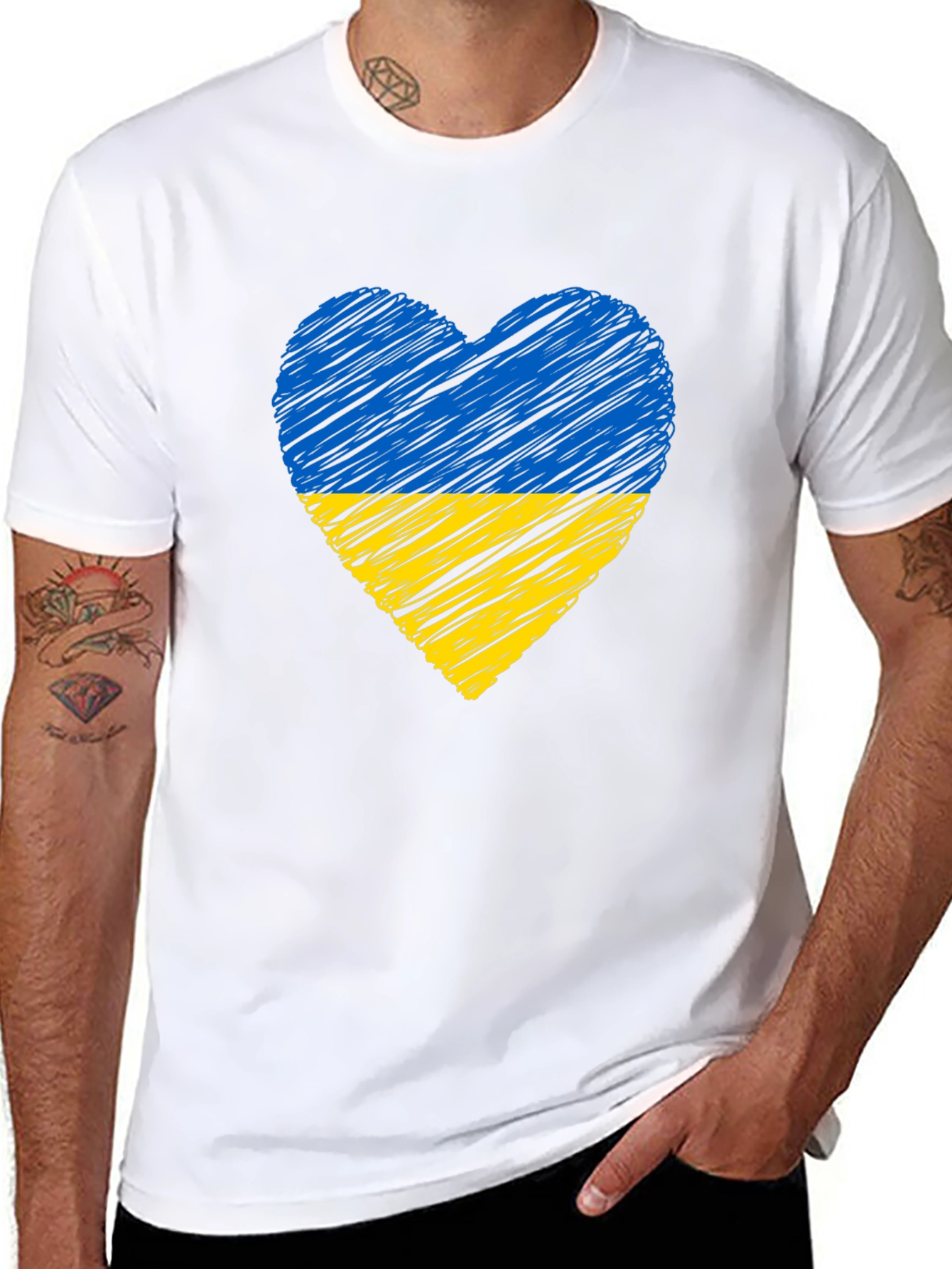 Ukraine Flag Heart T-Shirt