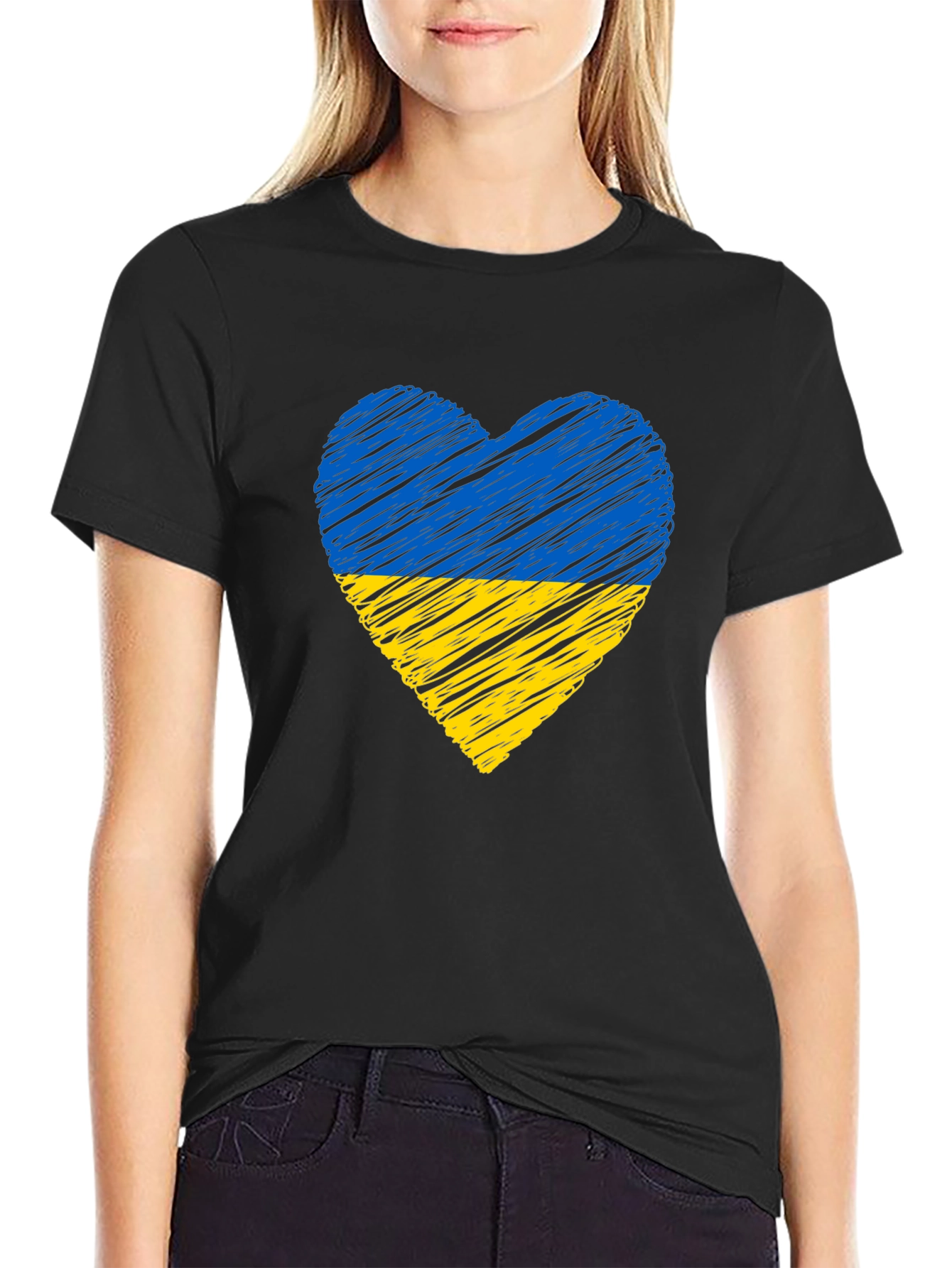 Ukraine Flag Heart T-Shirt