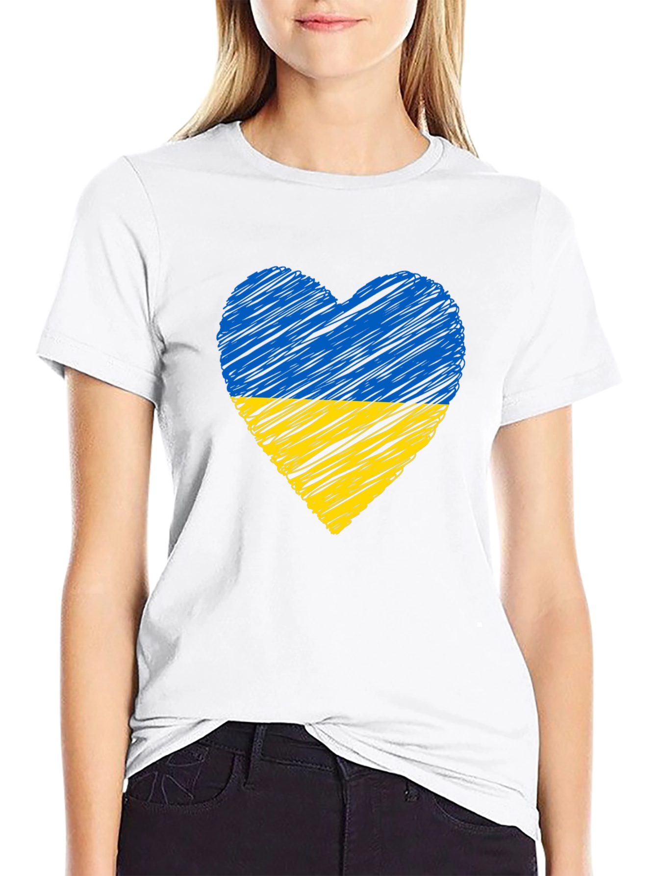 Ukraine Flag Heart T-Shirt