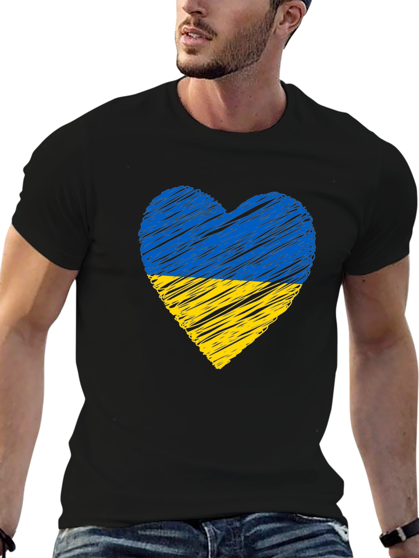 Ukraine Flag Heart T-Shirt