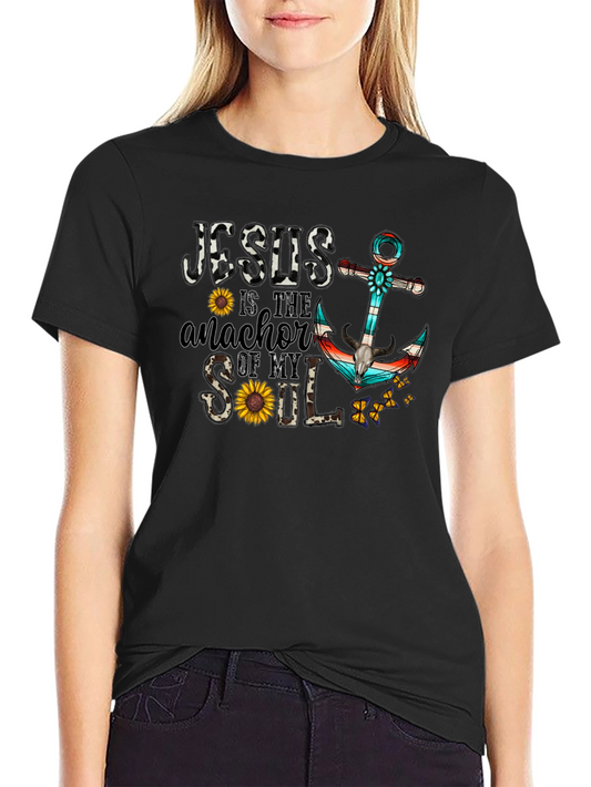 Jesus is the Anchor of My Soul Black T-Shirt