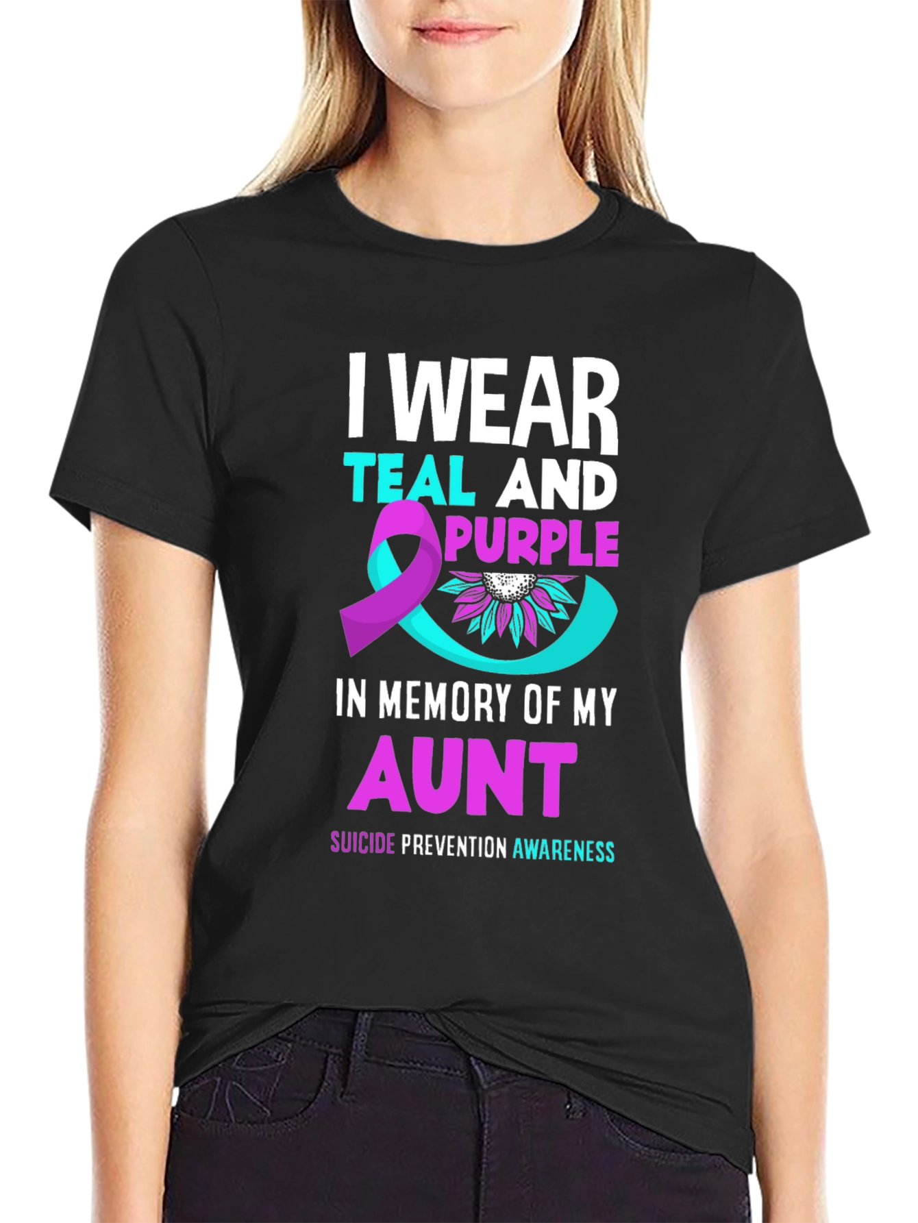 Teal and Purple Suicide Prevention Awareness T-Shirt