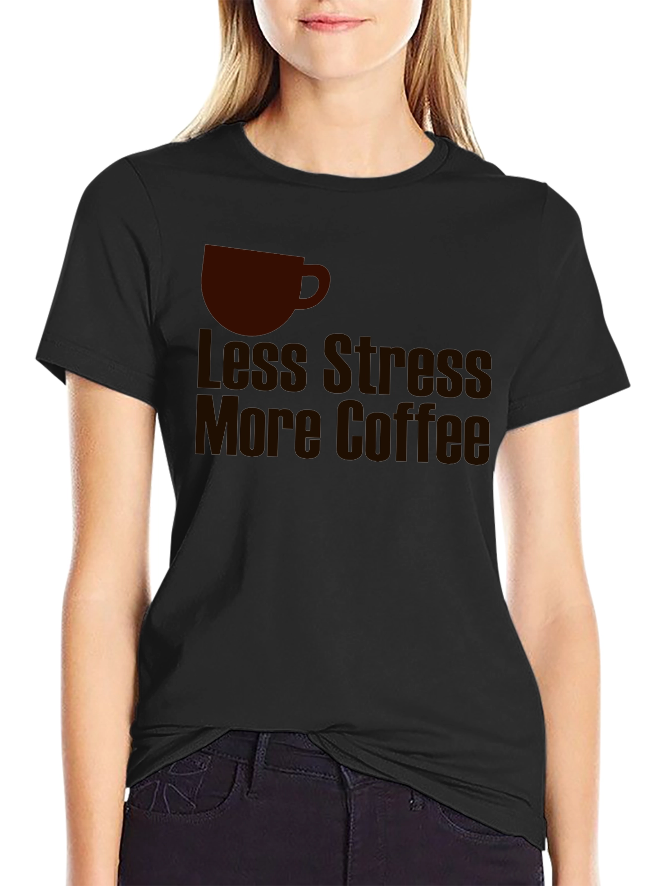 Less Stress More Coffee Graphic T-Shirt