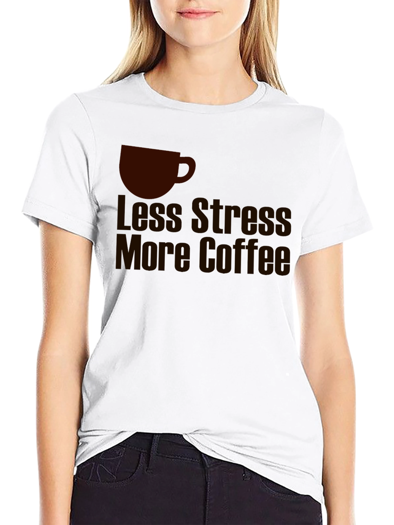 Less Stress More Coffee Graphic T-Shirt