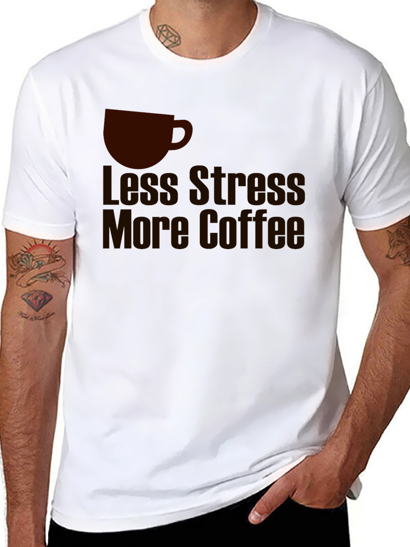Less Stress More Coffee Graphic T-Shirt