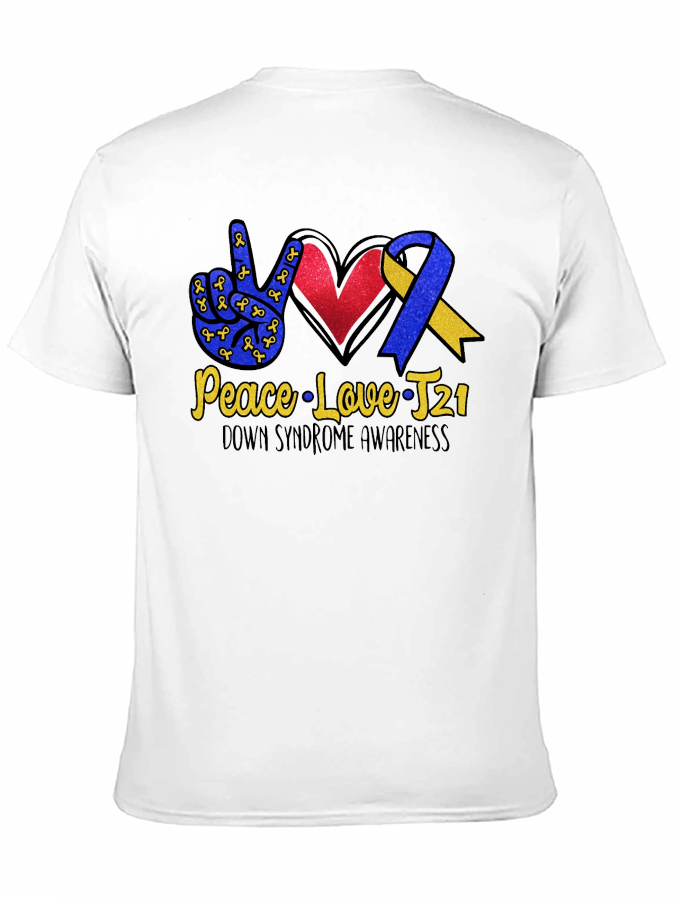Peace Love T21 Down Syndrome Awareness Graphic Tee