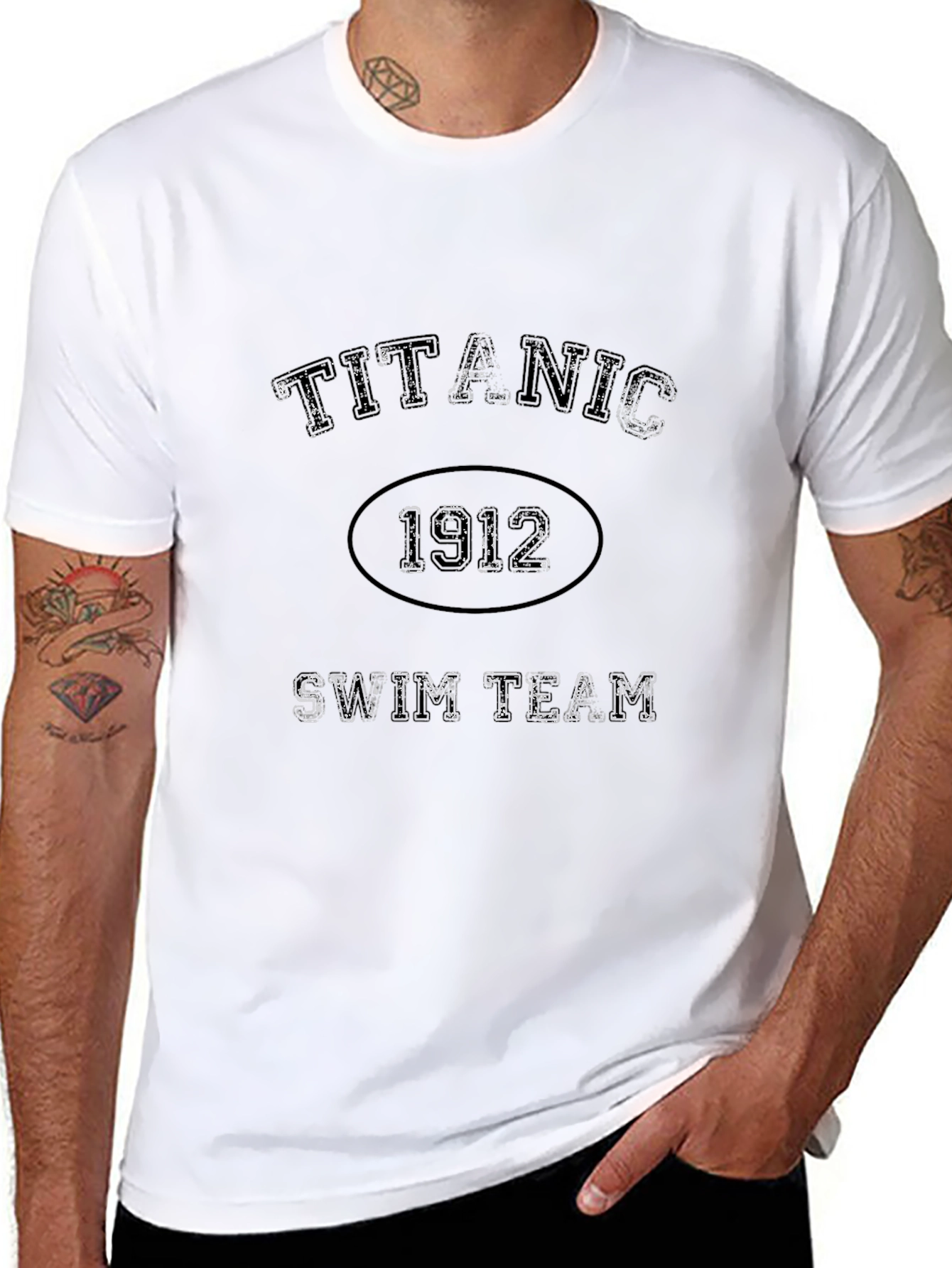 Titanic Swim Team 1912 Black T-Shirt