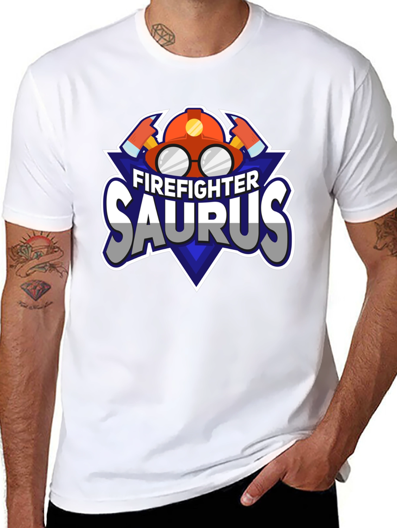 Firefighter Saurus Graphic T-Shirt