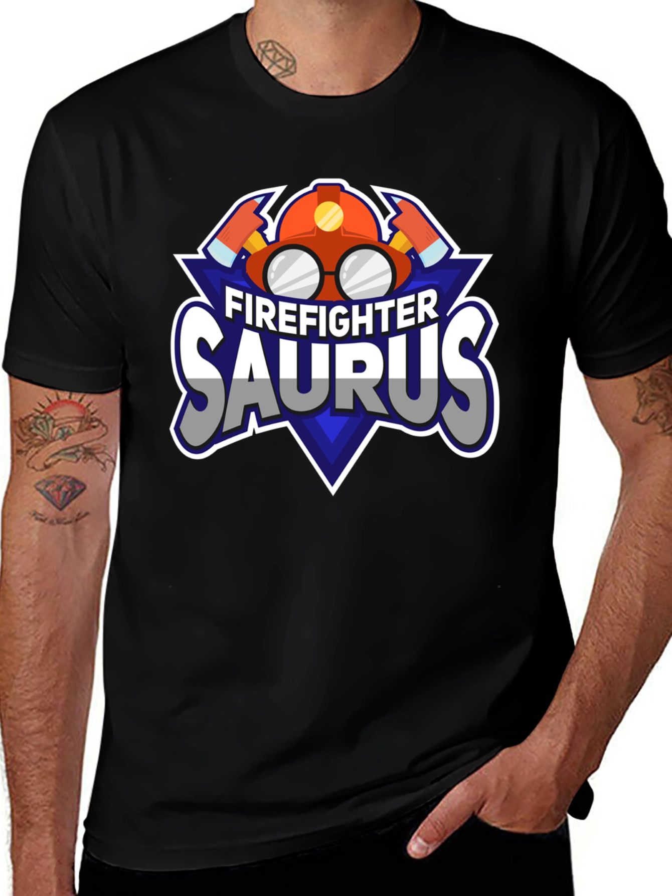 Firefighter Saurus Graphic T-Shirt