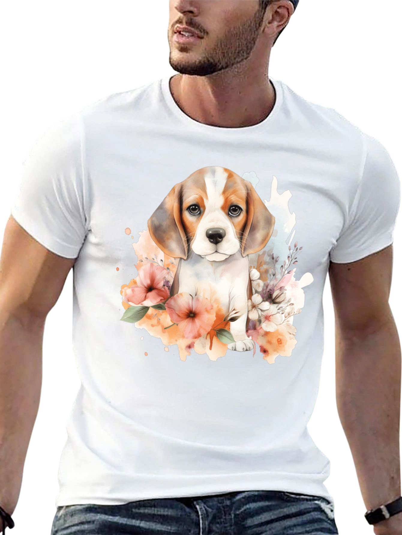 Beagle Puppy Floral T-Shirt