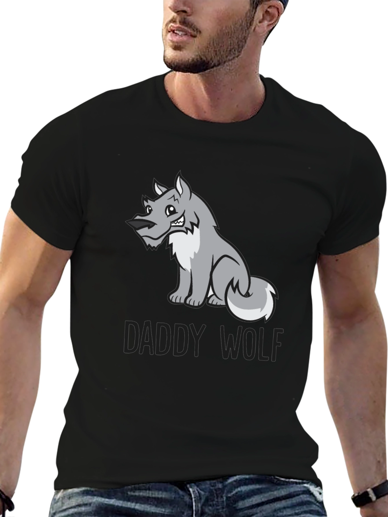 Daddy Wolf Graphic Tee - Soft Cotton Blend T-Shirt