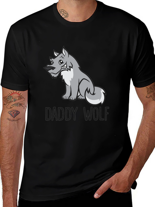 Daddy Wolf Graphic Tee - Soft Cotton Blend T-Shirt