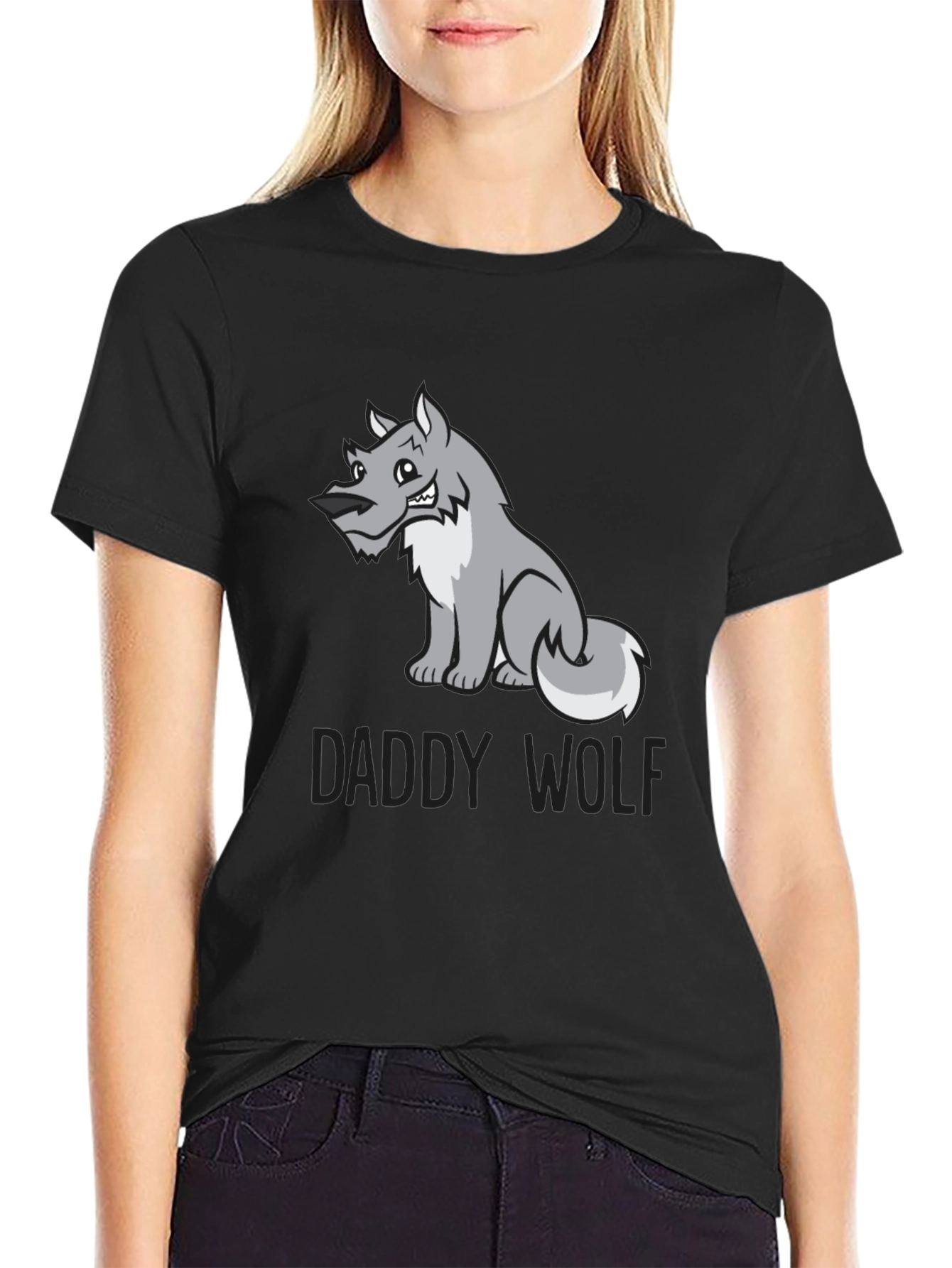 Daddy Wolf Graphic Tee - Soft Cotton Blend T-Shirt