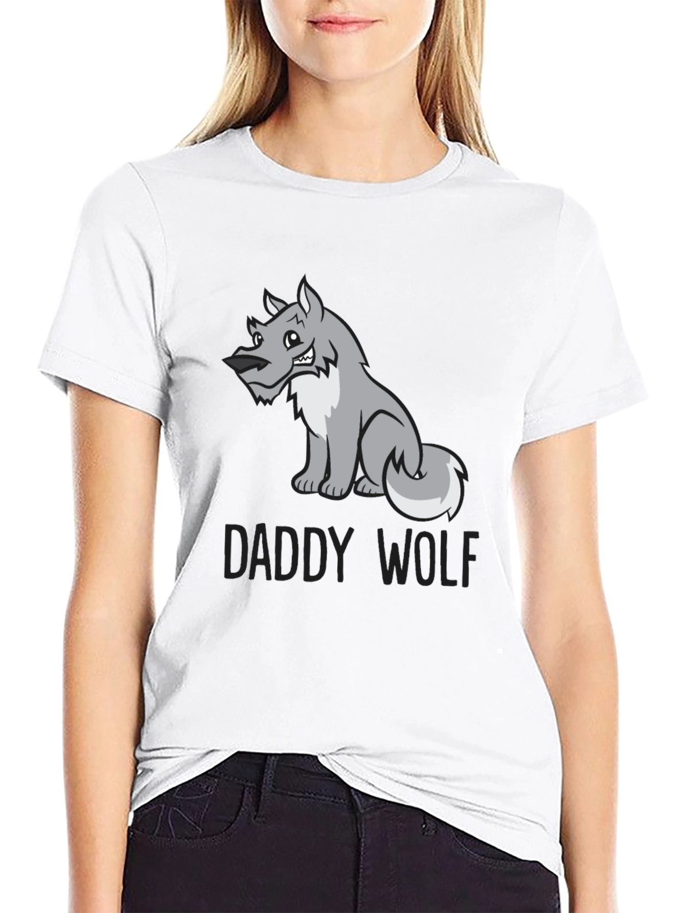 Daddy Wolf Graphic Tee - Soft Cotton Blend T-Shirt