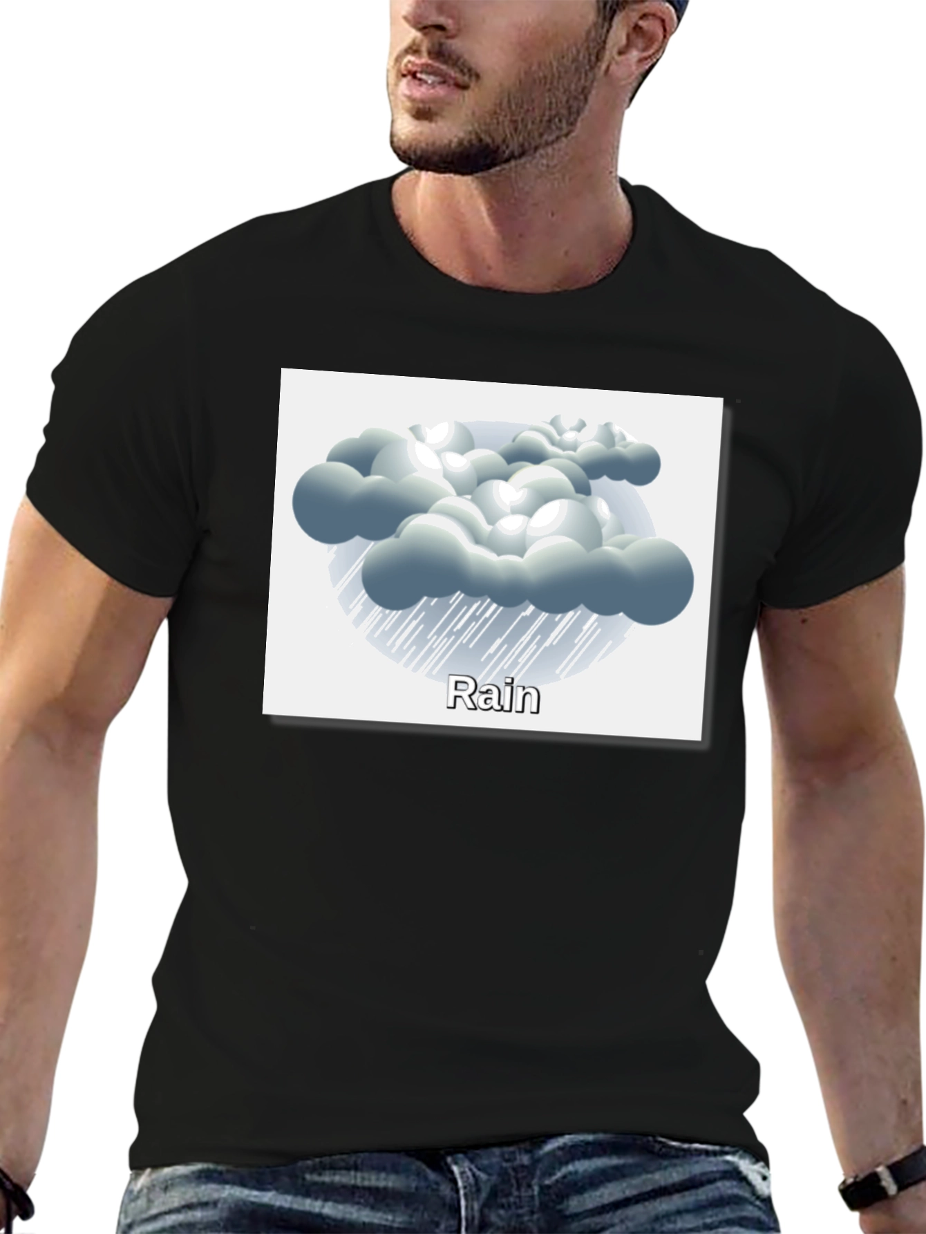 Rain Cloud Graphic Tee - Weather Theme Shirt