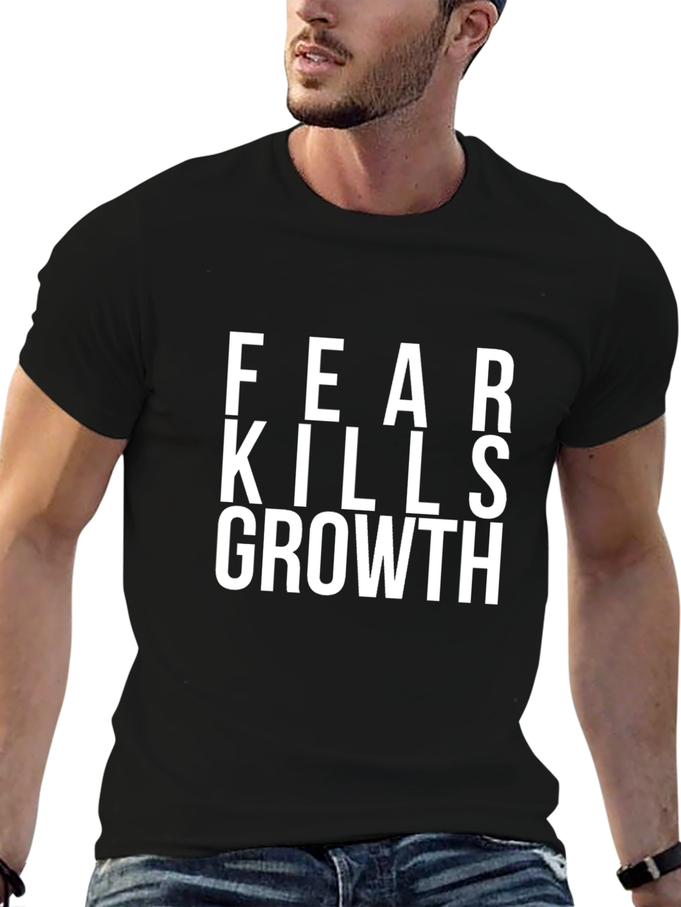 Fear Kills Growth Graphic T-Shirt - Black