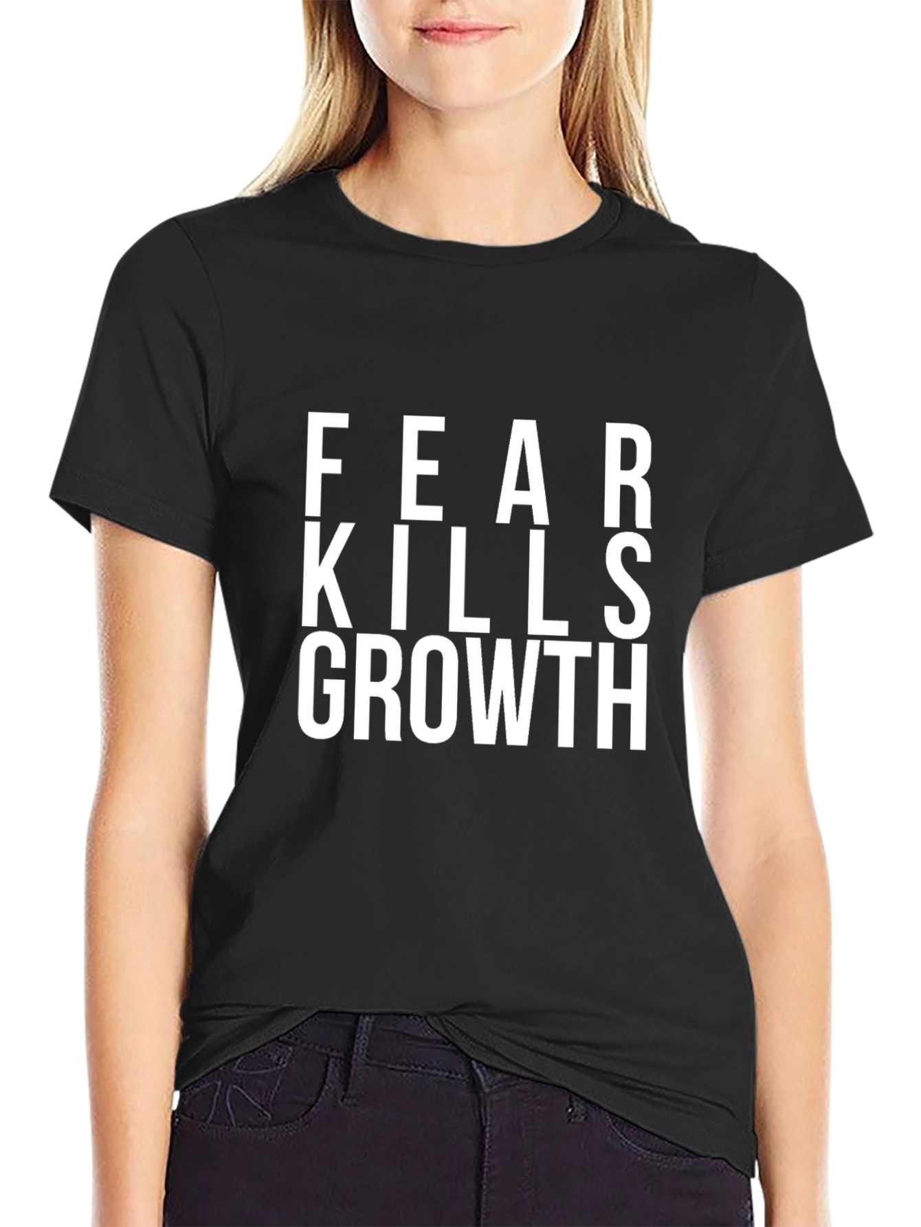 Fear Kills Growth Graphic T-Shirt - Black